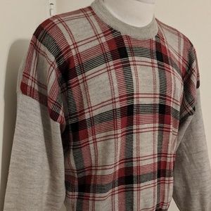 Lyle & Scott 100% pure new wool plaid sweater Lg